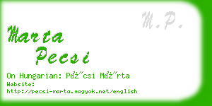 marta pecsi business card